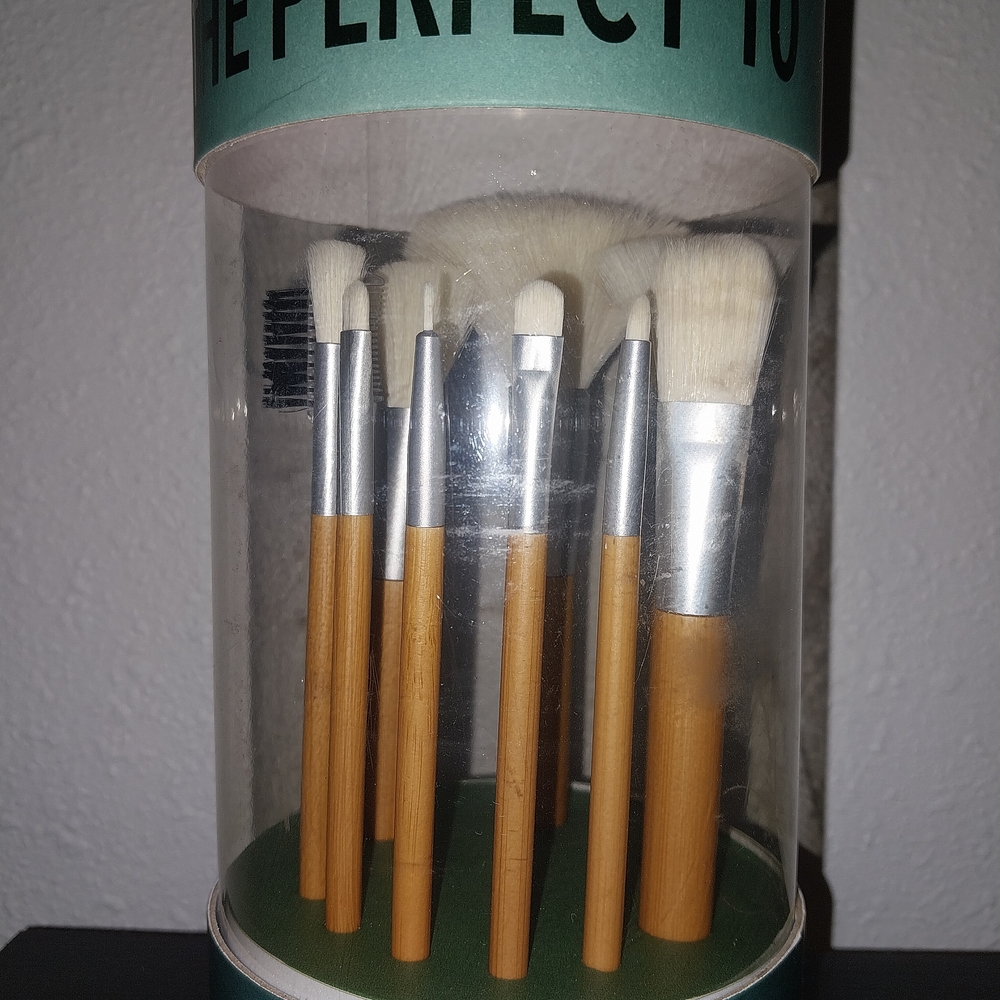 Target Bamboo Makeup Brush Set with Silver Accents